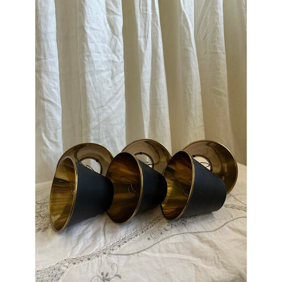 Bouillotte Style Brass Mini Candelabra Bulb Clip On Chandelier Shades set - Picture 4 of 16